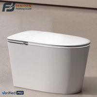 WC intelligent FSH ultra-mince avec ouverture/fermeture automatique, capteur de pied, modes de lavage multiples, étanche IPX4, pour salle de bain moderne