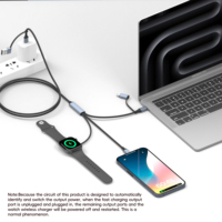 Cable USB Multifunción 5 en 1, Cable de Datos de Carga Rápida PD de 100 W con Trenzado de Nailon para Teléfono Móvil, Tableta, Auriculares, Computadora, Duradero
