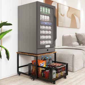 Mini soporte para nevera <span class=keywords><strong>con</strong></span> mesa <span class=keywords><strong>de</strong></span> refrigerador <span class=keywords><strong>de</strong></span> almacenamiento <span class=keywords><strong>de</strong></span> gran capacidad <span class=keywords><strong>con</strong></span> <span class=keywords><strong>ruedas</strong></span> bloqueables Carro <span class=keywords><strong>de</strong></span> nevera rodante Aparato resistente - Product Image 1