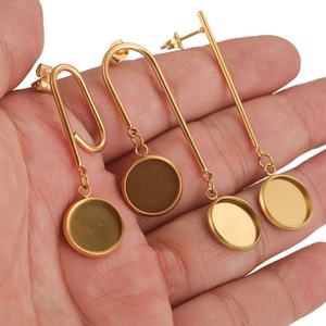 Base de piedras preciosas de acero inoxidable para hacer pendientes, joyería Diy, accesorios hechos a mano, venta al por mayor - Product Image 3