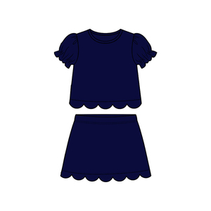 Robe d'été pour bébé fille GSD3932, personnalisée, violette unie, imprimée, à manches courtes, longueur genou, respirante, avec ourlet festonné, vente en gros - Product Image 6