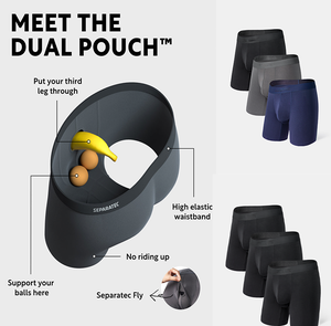 Sous-vêtements pour hommes CELINNE Separatec Fly, double poche, ceinture élastique, respirant, en rayonne de bambou et élasthanne, caleçons boxer pour hommes - Product Image 2