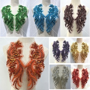 ชุดเดรสสำหรับเจ้าสาวงานปักพลอยเทียมแก้วคริสตัล<span class=keywords><strong>สี</strong></span>สันสดใสแบบเย็บติด - Product Image 3