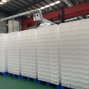 White Plastic <b>Storage</b> <b>Box</b> Rectangle <b>Stackable</b> PP Material Garage Use Turnover Basket Neatening <b>Storage</b> Organizer - Product Image 1