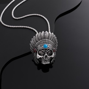 2025 yeni yaratıcı Punk Retro kafatası uzun zincir kolye çinko alaşım erkekler Hip Hop kolye - Product Image 1