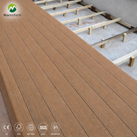 Planches de terrasse en composite WPC co-extrudé, aspect bois naturel, creuses, imperméables, ignifuges, antidérapantes, pour jardin