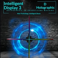 Ventilador Holográfico 3D, Luz de Ahorro de Energía 3D sin Gafas, con Certificación CE, Control Remoto por Aplicación Móvil para Publicidad y Exposiciones