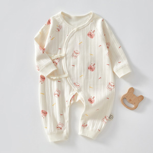 Body de Bebé de Algodón, Manga Larga, Unisex, para Primavera y Otoño, Ropa para Recién Nacido con Estampado de Oso, Tejido de Punto Suave - Product Image 1