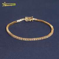 Expédition rapide depuis l'entrepôt américain, testeur de diamants, certifié GRA, bijoux hip-hop, bracelet tennis en moissanite VVS, 2 mm