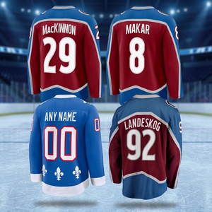 Colorado Avalanche Ice Hockey Jersey Men's Sublimated 100% Polyester Moisture Wicking Full Sleeve Crew Neck Adult Regular Fit - Product Image 3