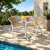 Chaise Minimaliste en Aluminium pour Extérieur avec Accoudoirs, Empilable, pour Salle à Manger, Jardin, Balcon, Parc
