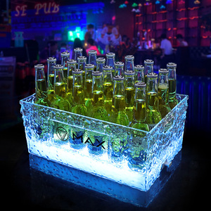 Cubo de hielo LED rectangular para cerveza y licores, enfriador para bares, KTV, fiestas, con función de iluminación. - Product Image 2