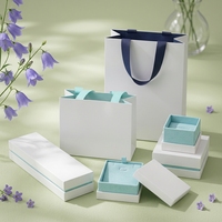Boîtes d'emballage pour bijoux en papier spécial avec couvercle et base collés, pour bracelets et colliers longs, vente en gros