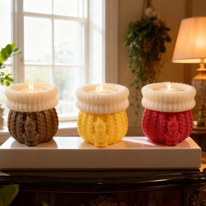Bear Relief Jar Shaped Scented <b>Candle</b> <b>Mold</b> Silicone <b>Mold</b> For DIY <b>Candle</b> Making Christmas Decor White Pillar Shape - Product Image 2
