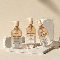 Bouteille pompe en plastique PET de 500 ml pour shampoing, après-shampoing, gel douche, emballage personnalisé pour soins personnels