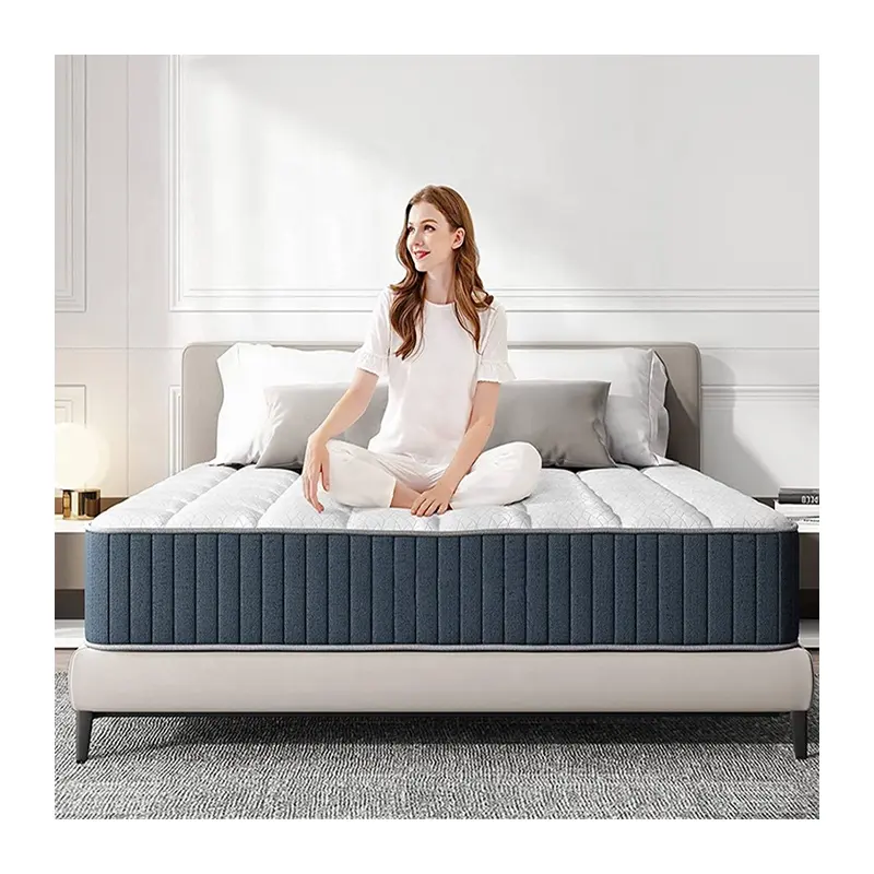 Euro oreiller top poche matelas à ressorts gel mémoire mousse latex star hôtel OEM et ODM matelas compressés et enroulés dans une boîte