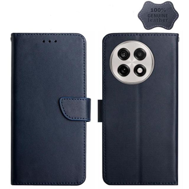 Factory price For OnePlus 13R Genuine Leather Fingerprint-proof Flip Phone Case