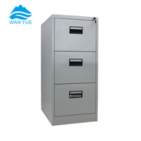 Armoire de meubles en acier à 3 tiroirs réglable rangement vertical verrouillable pour l'école ou le bureau assemblé
