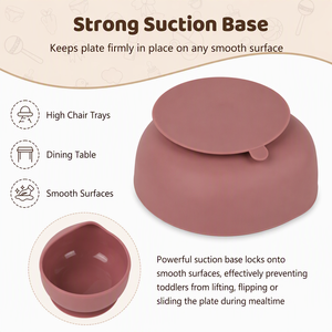 ชามสำหรับเด็กวัยหัดกินแบบพกพา ทนความร้อน ปลอดสาร BPA ป้องกันการหก สำหรับเด็กวัยหัดเดิน ใช้สำหรับป้อนอาหารที่บ้านและเดินทาง - Product Image 4