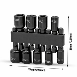 Hex Shank Socket Set 5mm To 12mm Metric Internal Hex Automotive Repair Tool Kit - Product Image 1