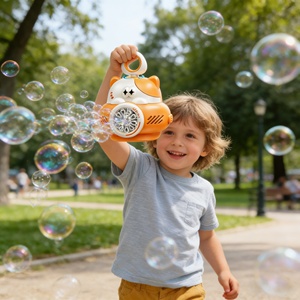 EPT 360 °   Machine à bulles rotative pour chat, souffleur de bulles électrique à 8 trous avec lumières et solution à bulles, jouet d'extérieur pour enfants - Product Image 2