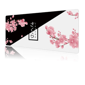 Custom Design Japanese Flower Black and White Keyboard Mat Anime <b>Gaming</b> Mouse Pad <b>for</b> <b>Desk</b> with Rubber Base and Stitched Edges - Product Image 5