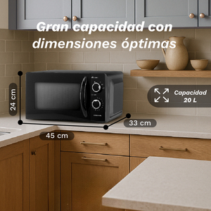 Forno a Microonde Grunkel 20L con Funzione Grill 700W Nero - Product Image 3