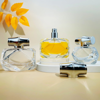 Botol Parfum Kaca Bening Bentuk Heksagonal Desain Baru Kreatif 30ml 50ml 80ml dengan Sprayer Snap-on 15mm