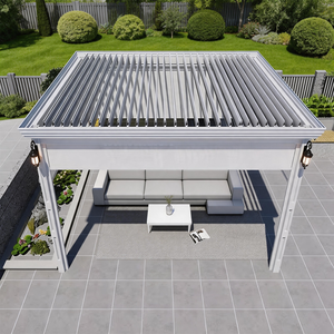 Pérgola exterior con persianas de aluminio de 10 'x 10' para el hogar moderno-Gazebo de parasol de patio con listón de aluminio ajustable - Product Image 2