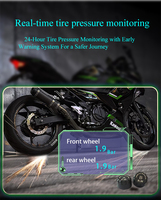 Monitor de Presión de Neumáticos de Motocicleta, Alarma para Rueda Delantera/Trasera, Pantalla TPMS en Tiempo Real con Sistema de Navegación con Proyector