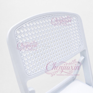 <span class=keywords><strong>Silla</strong></span> <span class=keywords><strong>Plegable</strong></span> Moderna de Plástico Blanco, <span class=keywords><strong>Silla</strong></span> Portátil Ligera de Resina PP con Respaldo Tejido para Eventos y Fiestas al Aire Libre - Product Image 5