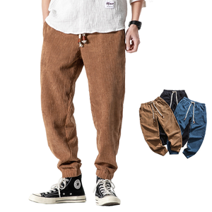 Pantalones Harem Ligeros de Sarga Estilo Chino Vintage para Hombre, Juveniles, Exportación, Color Sólido, Cintura Media, Frente Plano, Casual, Anti-Pilling - Product Image 4