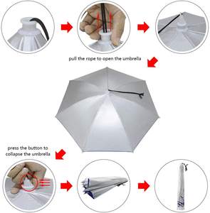 <span class=keywords><strong>OVIDA</strong></span> multicolor tamaño pequeño fácil de tomar paraguas de calor al aire libre ciclismo pesca paraguas sombrero cabeza gorra - Product Image 3