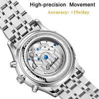 OEM/ODM Caluola Automatische Mechanische Edelstahl-Uhr mit Schwungrad, Multifunktionaler Tourbillon, 42mm Analog, 5BAR Wasserdicht