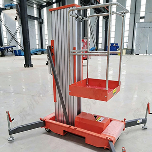 Mobiele éénpersoons hydraulische elektrische heftruck 4-10m 125kg 150kg verticale enkelmast aluminium mastlift - Product Image 5