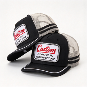 Cappello Trucker con Patch Personalizzata 'I'll Get to IT When I Get to IT', Cappello a 5 Pannelli con Retro in Rete, Patch Ricamata, Stile Vintage per Uomo - Product Image 2
