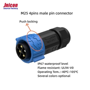 Jnicon <span class=keywords><strong>meilleur</strong></span> prix M25 IP67 Push Lock 4Pin 40A connecteur étanche mâle femelle câble fil prise E vélo batterie connecteur de stockage - Product Image 3