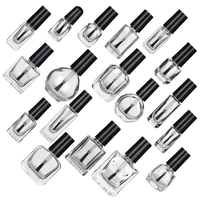 Flacon vide pour vernis à ongles 5ml 10ml avec bouchon pinceau, flacons en verre transparents plats, sérigraphie, diffuseur à bâtonnets