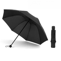 Parapluie moderne à 3 volets Parapluie d'affaires Adultes Colle noire 12 os Inverse Automatique Semi-Automatique Classique Revêtement noir Logo