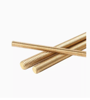 M14-M36 Length 25-500mm Metric Threaded Solid Brass Fully Threaded Rod Stud for Heavy Industry Left/Right Hand