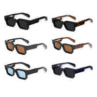 Lunettes de Soleil Carrées Épaisses de Luxe 2026 Personnalisables pour Hommes et Femmes, Noires, en Acétate Polarisées UV400 de Haute Qualité TAC 2025