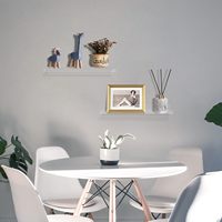 Étagères murales flottantes en acrylique transparent de 15 pouces Étagère de cuisine et de salon Présentoir de bibliothèque pour enfants Rangement mural