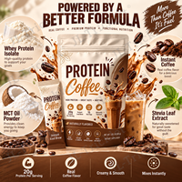 Poudre de café protéiné 20g de protéines par portion Café glacé instantané Isolat de protéines de lactosérum Fabricant OEM ODM Marque privée