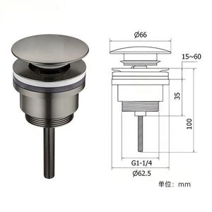 Popular latón Pop up escurridor <span class=keywords><strong>Click</strong></span> <span class=keywords><strong>Clack</strong></span> lavabo tapón de fregadero de residuos <span class=keywords><strong>Válvula</strong></span> de residuos G 1 1/4 "Drenaje de latón tipo tornillo escurridor de lavabo - Product Image 4