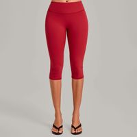 Celana Capri Yoga Pelangsing Panjang Penuh Bahan Spandex/Nilon Olahraga Lari Luar Ruangan Kebugaran Pengontrol Perut Pengangkat Bokong Elastis