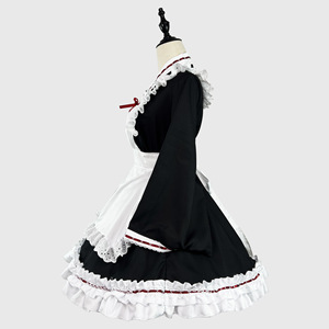 Japanese Cute Maid Costume Cosplay Outfit Plus Size Lolita Style Black White Dress Anime Role Play Spring 2024 - Product Image 2