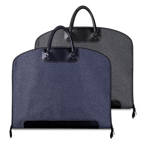 תיק בגד בד ניילון כחול מותגים תיק חליפה עם ידית עור ורוכסן - Product Image 2