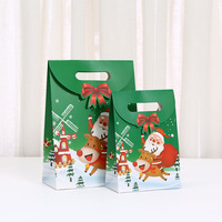 2025 nouveau cadeau de noël bonbons emballage père noël conception flip-top recyclable papier couché sac fourre-tout impression offset pour bougie