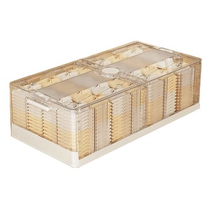 집 침대 아래 보관 용기 옷 신발 용기 플라스틱 접이식 언더 베드 수납 용 바퀴 - Product Image 1