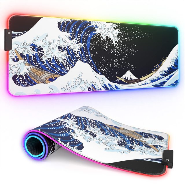 Wholesale Hot Sale RGB Light Gaming Mouse Pad Large Size High-End Fabric Natural Rubber Printed Style Customizable Stock for